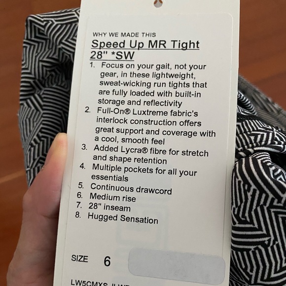 Lululemon Seawheeze 2020 Speed Up MR Tight 28” Sz6 - Picture 6 of 6